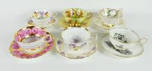 6 ENGLISH CUPS & SAUCERS