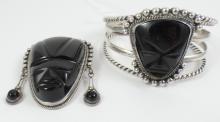 SILVER BRACELET & BROOCH/PENDANT