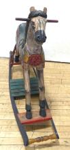 VINTAGE WOODEN ROCKING HORSE