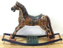 VINTAGE WOODEN ROCKING HORSE