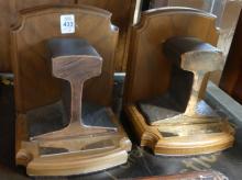 PAIR OF BOOKENDS AND CIGAR BOX