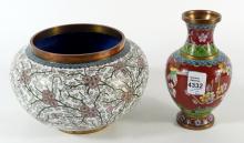 CHINESE CLOISONNE BOWL & VASE