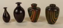 FOUR MILLER WOODTURNING VASES