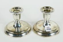 PAIR LOW CANDLEHOLDERS