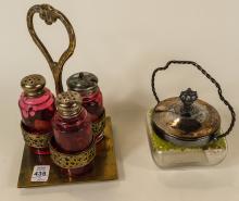 CONDIMENT SET AND JAM POT