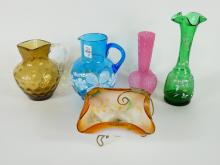 5 PIECES VICTORIAN GLASS