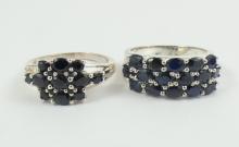 TWO LADIES' SAPPHIRE RINGS