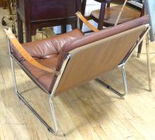 MCM CHROME AND LEATHER LOUNGE CHAIR