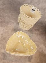 FIVE PIECES OF BELLEEK PORCELAIN