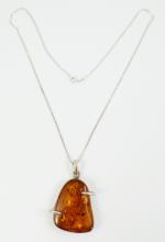 AMBER PENDANT ON CHAIN
