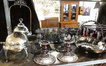 NINE PIECES OF SILVERPLATE