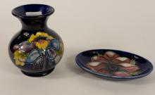 TWO PIECES OF MOORCROFT POTTERY