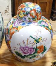 LARGE CHINESE PORCELAIN VASE AND GINGER JAR