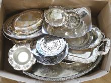 BOX LOT OF SILVERPLATE