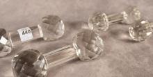 TWO PAIRS OF CRYSTAL KNIFE RESTS