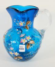 BLUE GLASS PITCHER