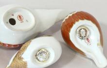 THREE ROYAL CROWN DERBY PAPERWEIGHTS