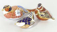 THREE ROYAL CROWN DERBY PAPERWEIGHTS