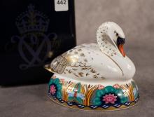 ROYAL CROWN DERBY "SWAN" PAPERWEIGHT