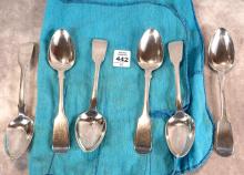 SIX EARLY VICTORIAN STERLING SPOONS