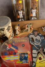 BOX LOT OF SPORTS COLLECTIBLES