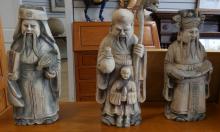 THREE CHINESE WOODEN CARVINGS