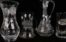 4 PIECES CRYSTAL & GLASS