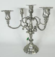 PAIR PEWTER CANDELABRA