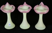 3 ART GLASS VASES