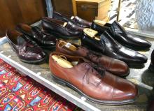 SIX PAIRS OF MEN'S LEATHER DRESS SHOES