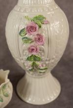 FOUR PIECES OF BELLEEK PORCELAIN