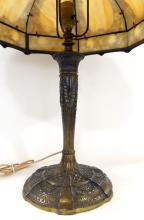 ART DECO SLAG GLASS TABLE LAMP