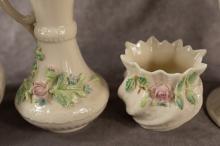 FOUR PIECES OF BELLEEK PORCELAIN