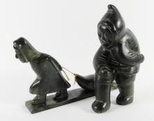 TWO INUIT STONE CARVINGS