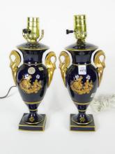 PAIR PORCELAIN TABLE LAMPS