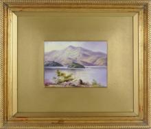 PAIR OF PAINTINGS ON PORCELAIN