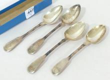 FOUR GEORGIAN STERLING COFFEE SPOONS