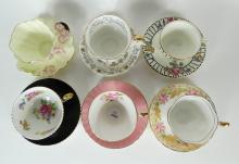 6 ENGLISH CUPS & SAUCERS