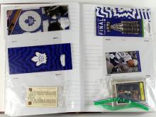 BINDER WITH SPORTS CARDS, MATCH BOX COVERS, TEA CARDS & EPHEMERA