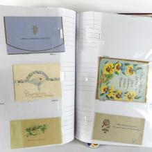 BINDER WITH SPORTS CARDS, MATCH BOX COVERS, TEA CARDS & EPHEMERA