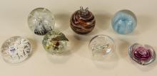 SEVEN ART GLASS PAPERWEIGHTS