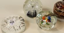 SEVEN ART GLASS PAPERWEIGHTS