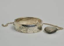 STERLING BANGLE AND NECKLACE
