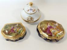 THREE PORCELAIN DRESSER JARS