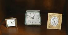 NINE VINTAGE ALARM CLOCKS