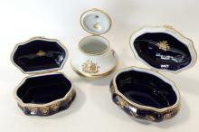THREE PORCELAIN DRESSER JARS