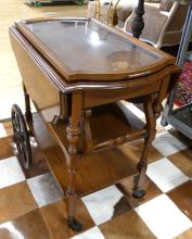 VINTAGE WALNUT TEA WAGON