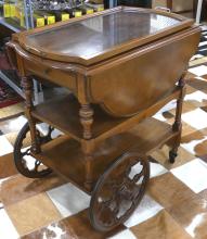 VINTAGE WALNUT TEA WAGON