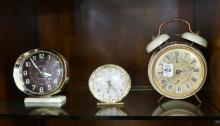 NINE VINTAGE ALARM CLOCKS