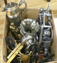 BOX LOT OF METAL WARE